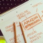 Visual representation of Amazon optimization techniques with handwritten notes and pencils.